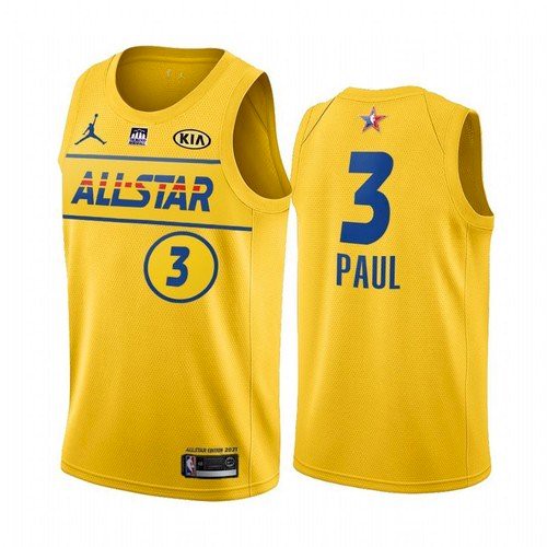 Men's 2021 All-Star #3 Chris Paul Yellow NBA Western Conference Stitched Jersey